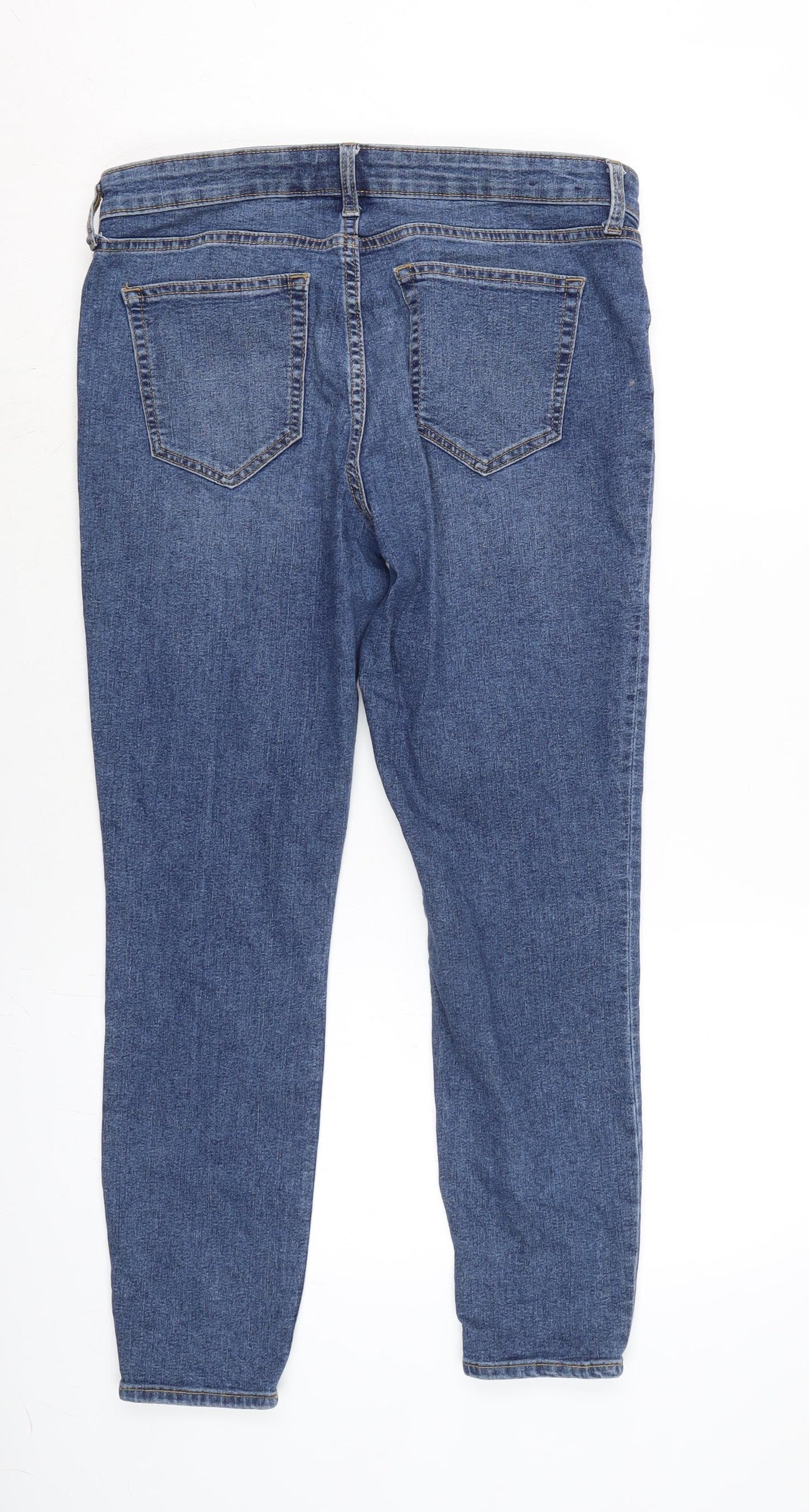Gap Womens Blue Cotton Blend Tapered Jeans Size 30 in L26 in Regular Zip