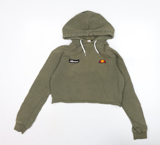 ellesse Womens Green Cotton Pullover Hoodie Size S