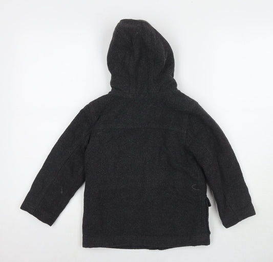 Duck & Dodge Boys Grey Pea Coat Coat Size 5 Years Zip
