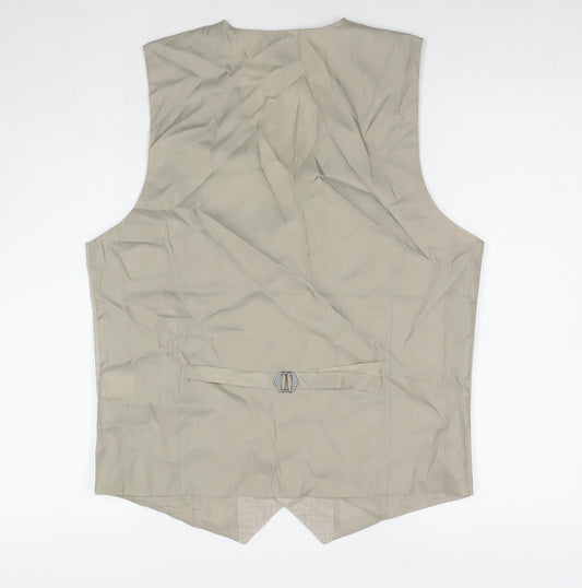 Kloth Mens Beige Polyester Jacket Suit Waistcoat Size M Regular