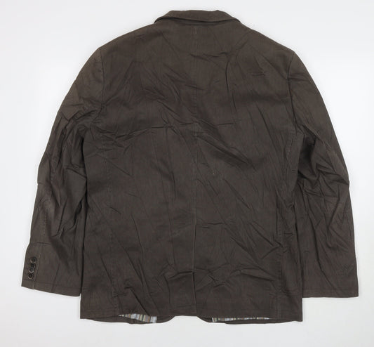 Jim Spencer Mens Brown Cotton Jacket Blazer Size 42 Regular - Label size 25