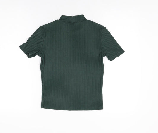 Womens UK Size M Pull&Bear Green Polyester T-Shirt