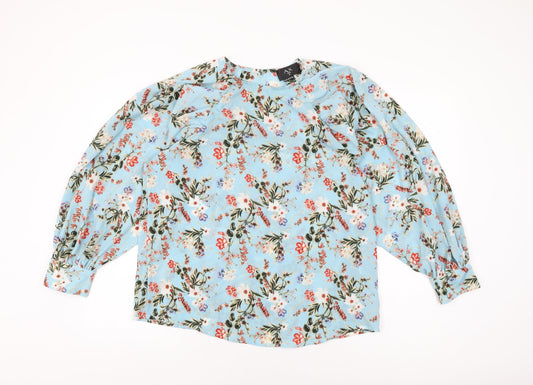 Womens UK Size 12 AX Paris Blue Polyester Blouse