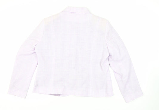 Bonmarché Womens Purple Plaid Jacket Blazer Size 18 Button