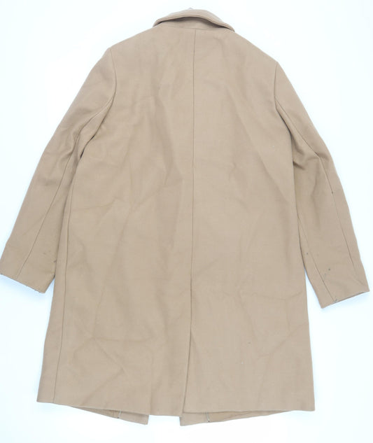 Marks and Spencer Womens Beige Overcoat Coat Size 16 Snap
