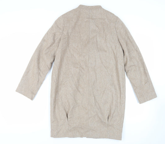 Precis Womens Beige Overcoat Coat Size 8 Zip