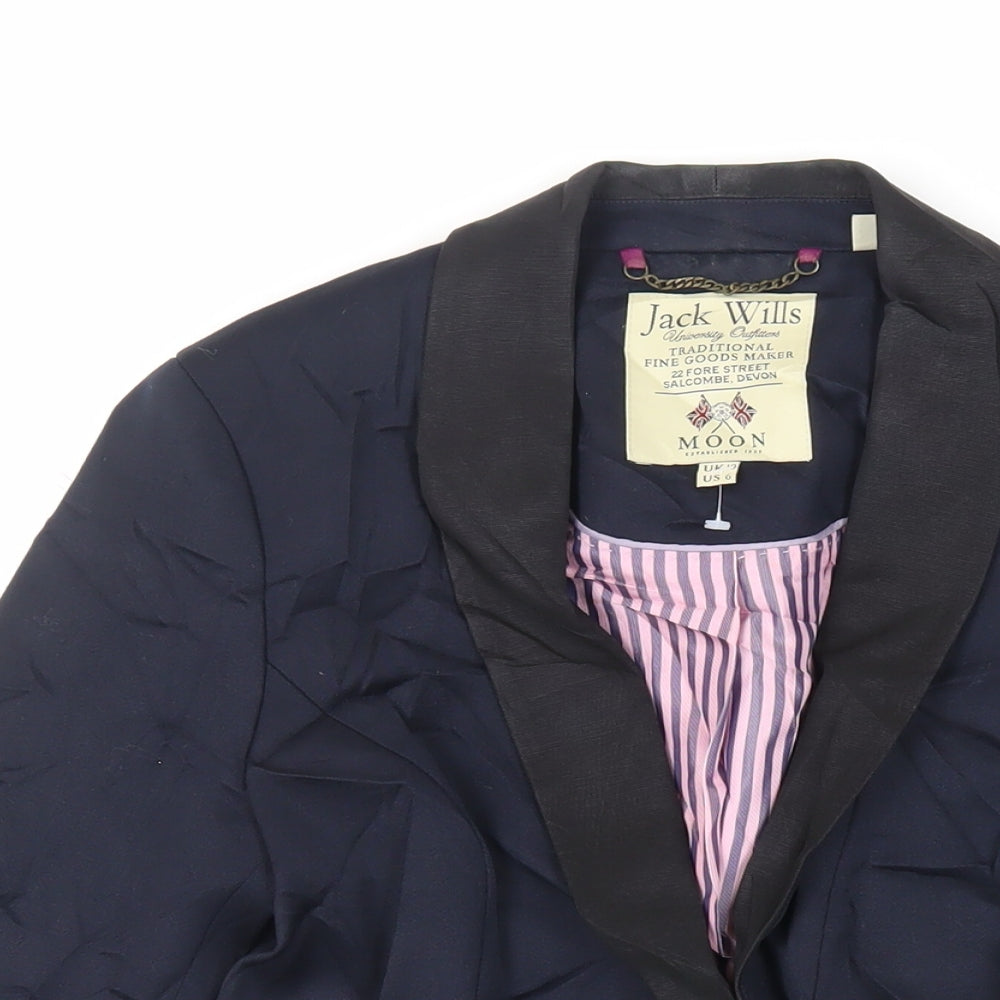 Jack Wills Womens Blue Jacket Blazer Size 10 Button