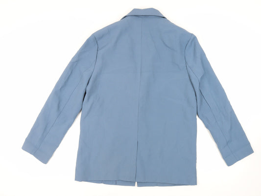 Missguided Womens Blue Jacket Blazer Size 6 Button
