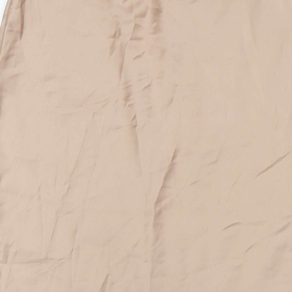Warehouse Womens Beige Polyester A-Line Skirt Size 10