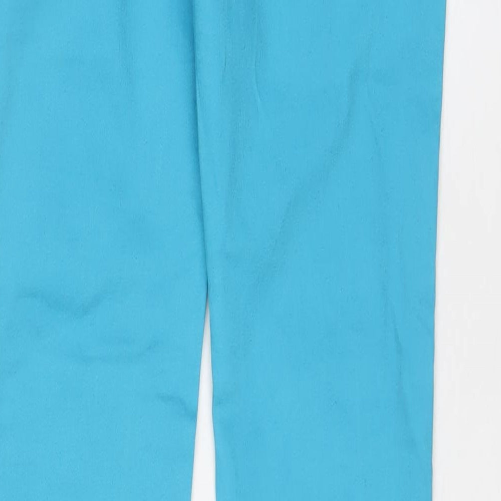 Brand and care label for Denim & Co. women’s blue cotton jegging jeans, size UK 12, 30-inch leg regular