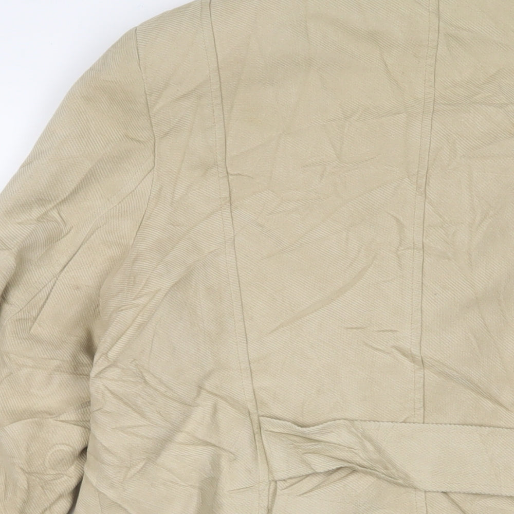 NEXT Womens Beige Jacket Size 14 Button