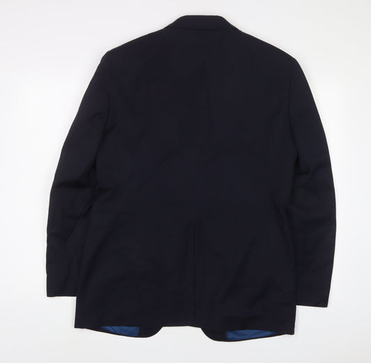 Autograph Mens Blue Wool Jacket Suit Jacket Size 40 Regular