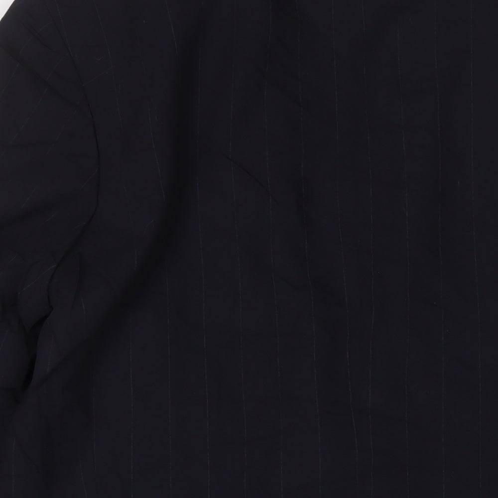 Brand and care label for Principles men’s blue striped wool jacket suit jacket, size 44, regular