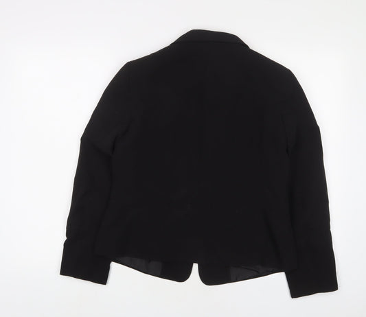Miss Selfridge Womens Black Jacket Blazer Size 12 Hook & Eye