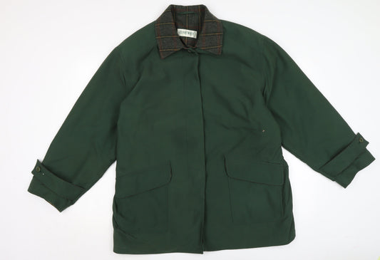 Henry white Mens Green Overcoat Coat Size L Button