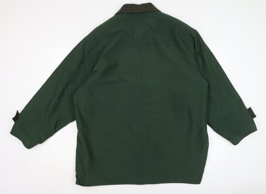 Henry white Mens Green Overcoat Coat Size L Button