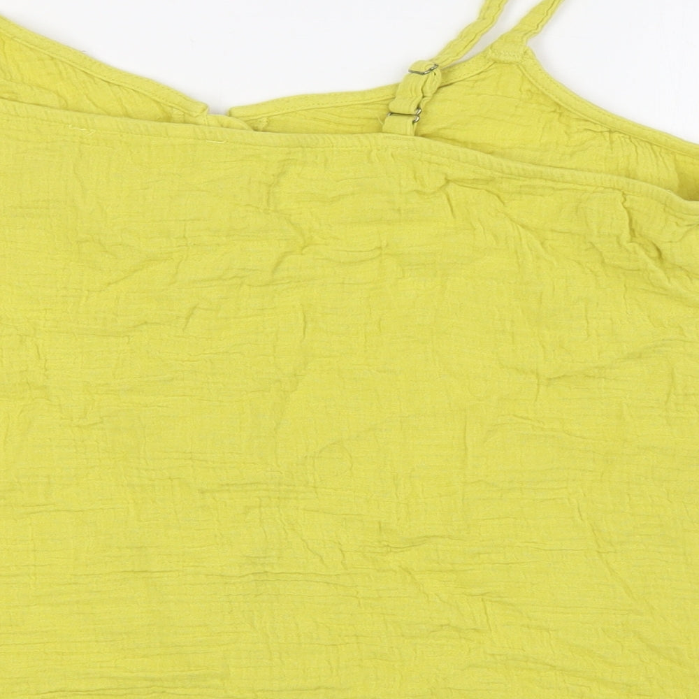 Yours Womens Yellow Cotton Camisole T-Shirt Size 20 Square Neck