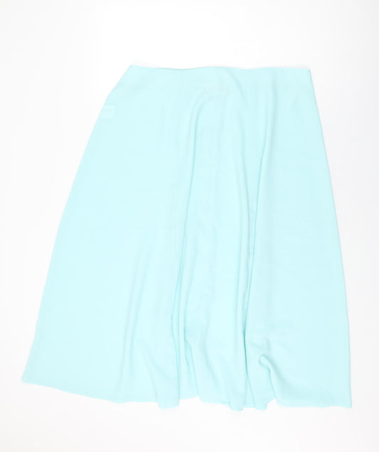essence Womens Blue Polyester Swing Skirt Size 22 Button