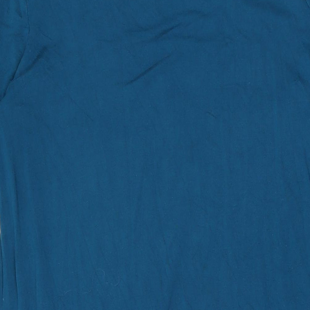 Brand and care label for Roman women’s blue viscose a-line, size UK 16, round neck pullover