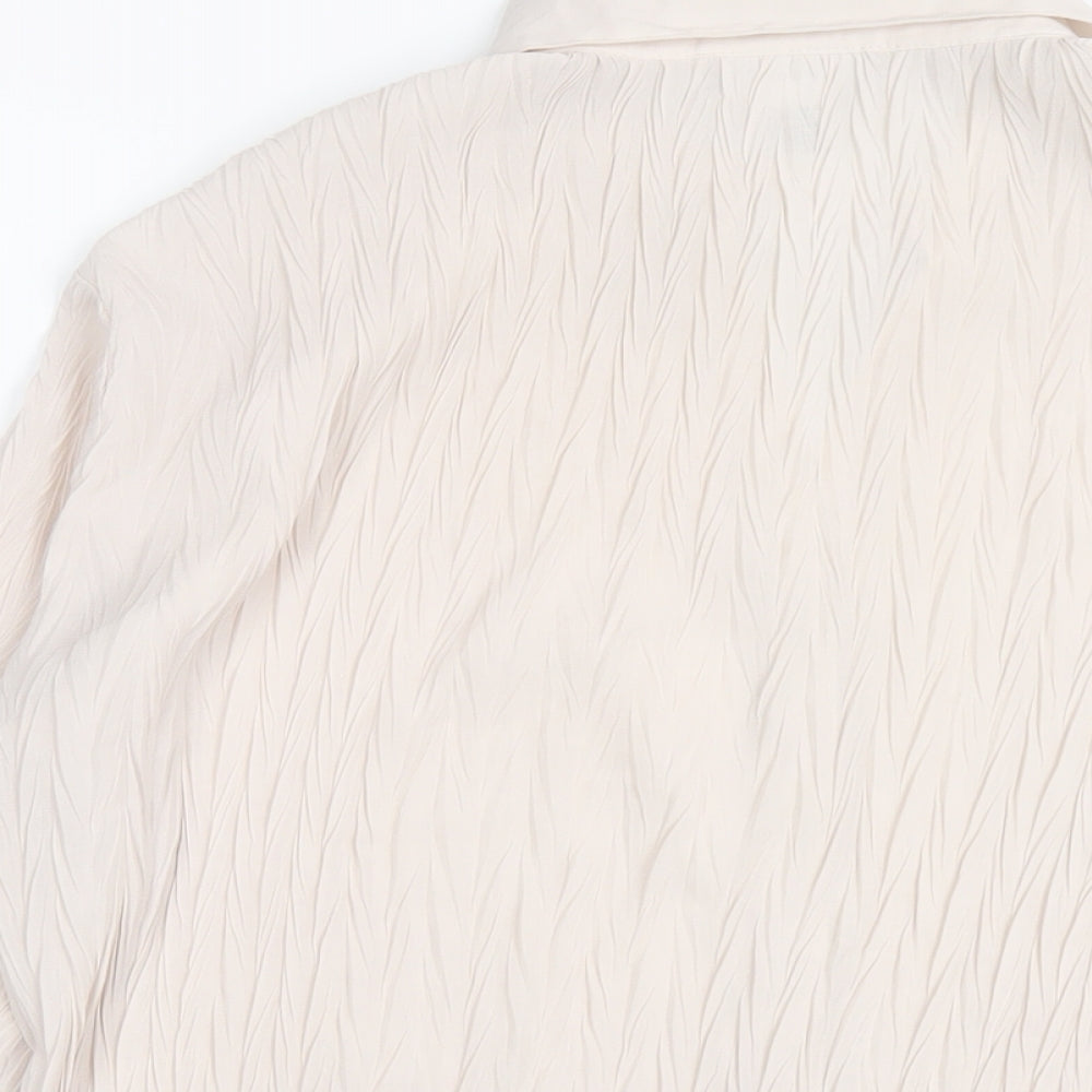 Nicola Womens Ivory Polyester Basic Button-Up Size M Collared