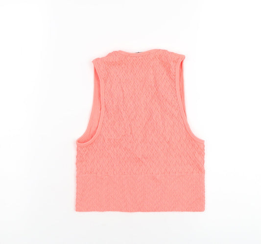 Dunnes Stores Womens Orange Polyamide Cropped Tank Size XS V-Neck