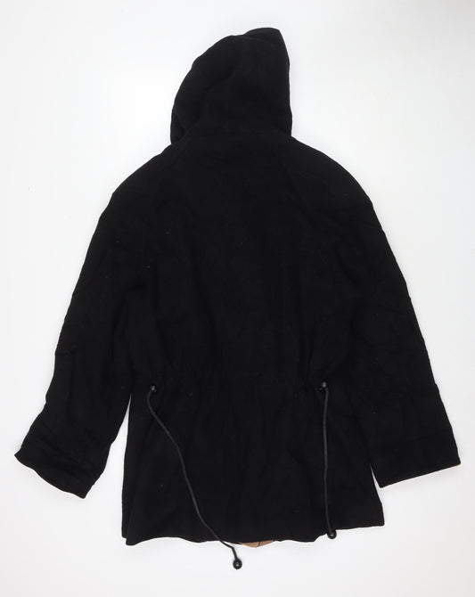 Berkertex Womens Black Overcoat Coat Size 12 Toggle