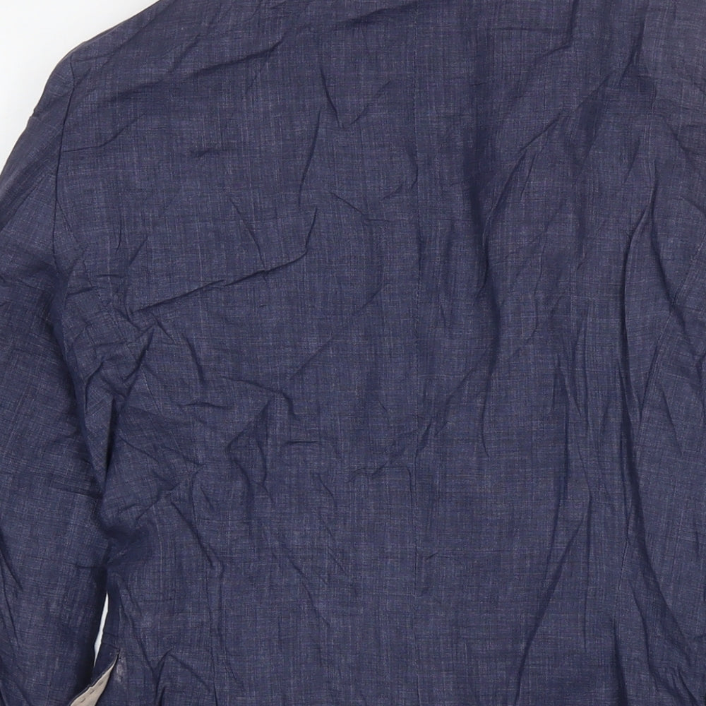 Zara Womens Blue Jacket Blazer Size M Button