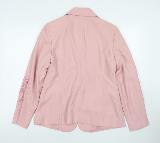 Together Womens Pink Jacket Blazer Size 14 Button