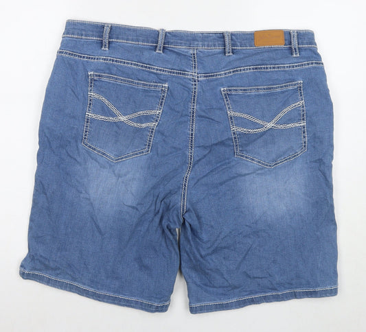 John Baner Womens Blue Cotton Bermuda Shorts Size 26 L10 in Regular Zip