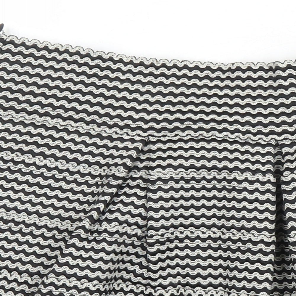 Tacera Womens Multicoloured Polyester A-Line Skirt Size M Zip