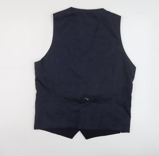 Marks and Spencer Mens Blue Wool Jacket Suit Waistcoat Size 42 Regular