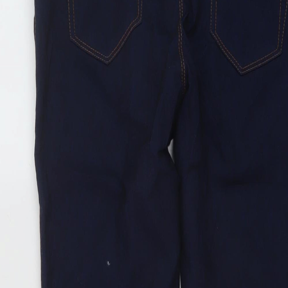 Brand and care label for Denim & Co. women’s blue cotton jegging jeans, size UK 14, 28-inch leg regular