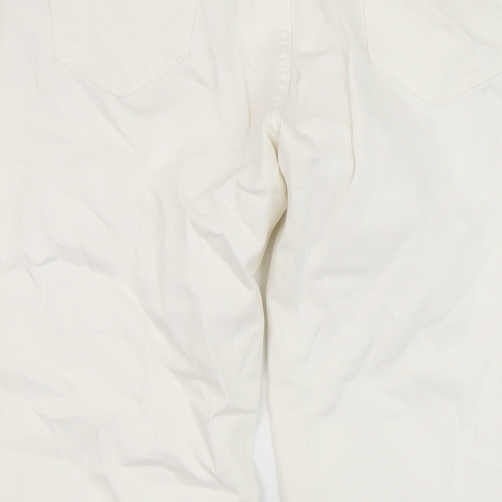 CREW Womens White Cotton Capri Jeans Size 14 L22 in Regular Button