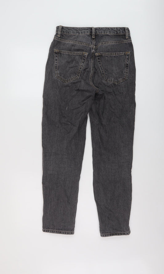Topshop Womens Grey Cotton Mom Jeans Size 25 in L27 in Regular Button