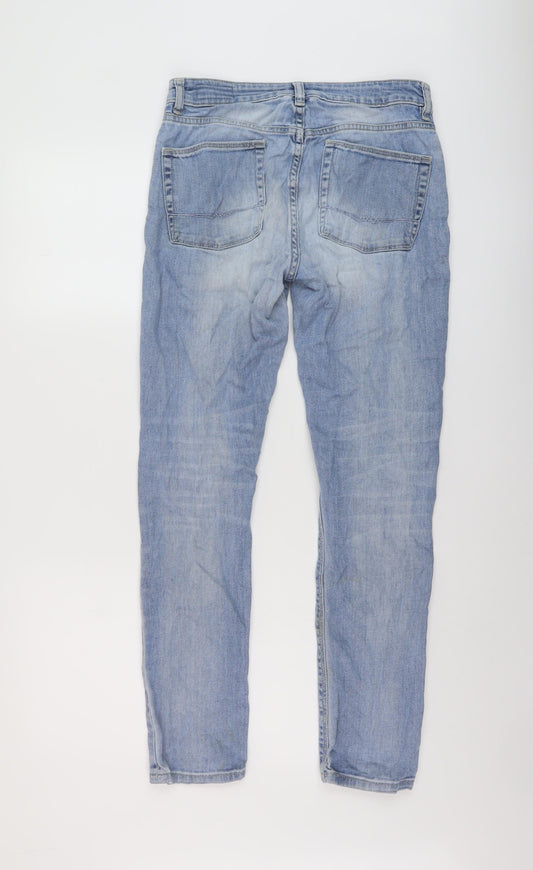 ASOS Womens Blue Cotton Skinny Jeans Size 28 in L28 in Regular Button