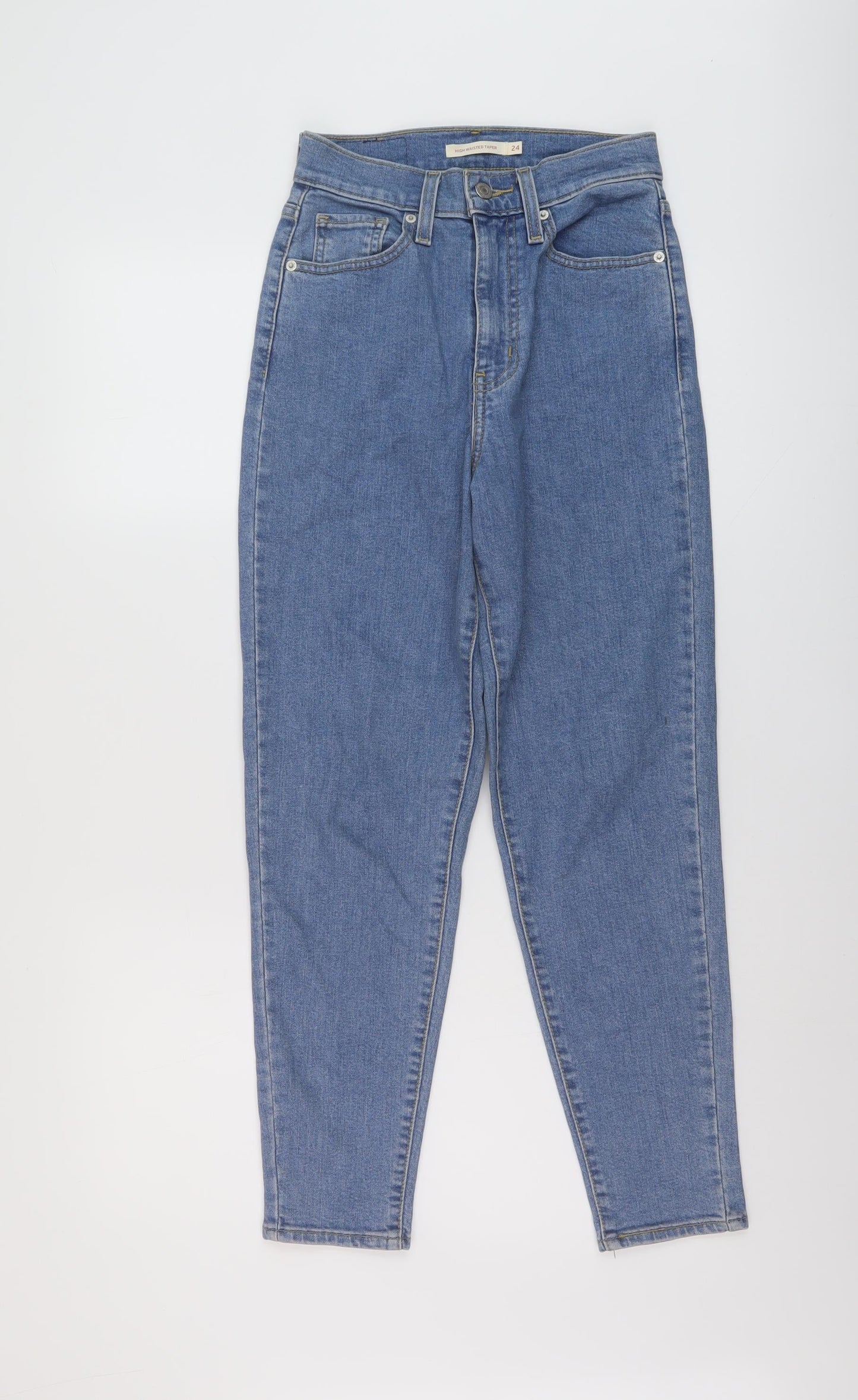 Levi's Womens Blue Cotton Mom Jeans Size 24 L27 in Regular Button