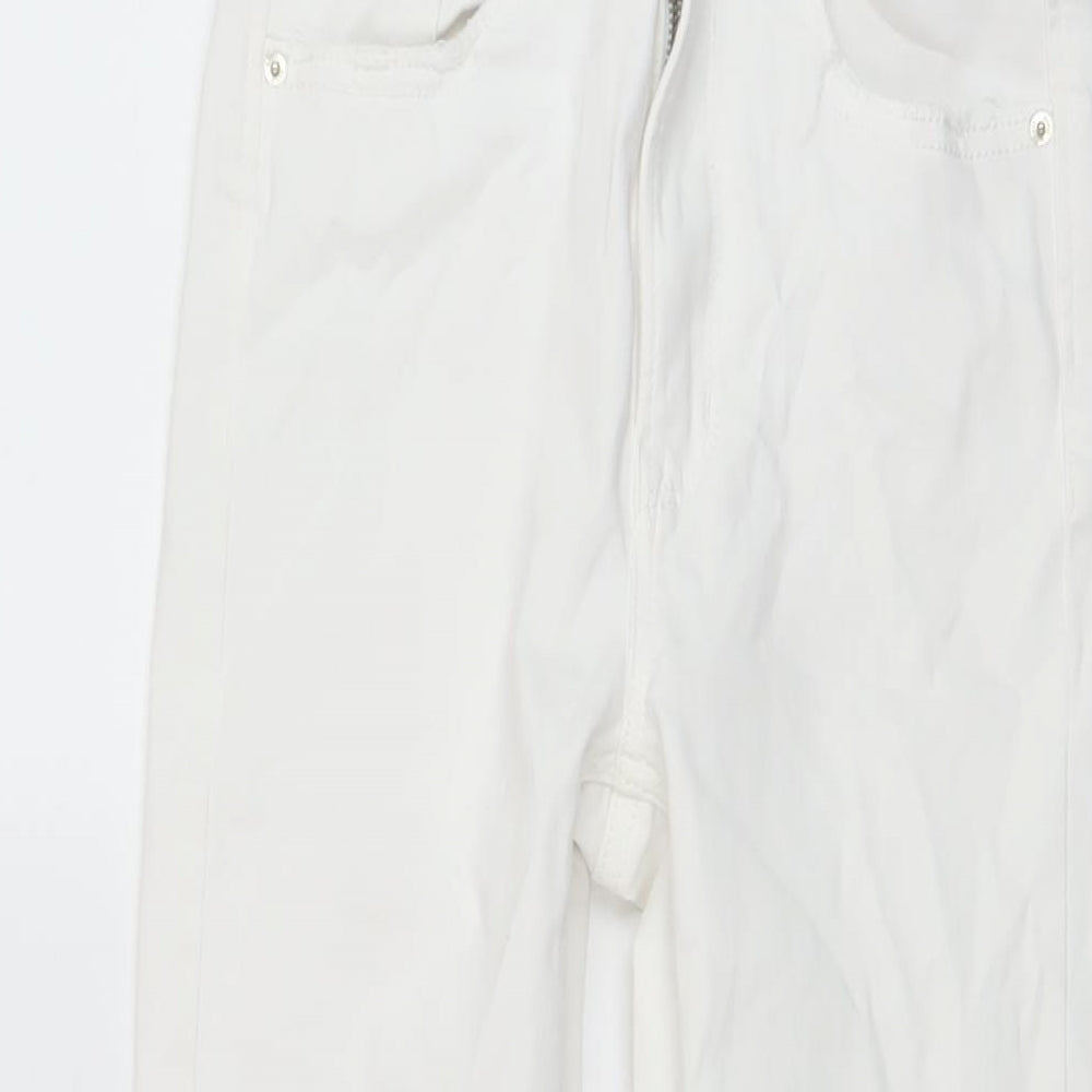 Stradivarius Womens White Cotton Skinny Jeans Size 8 L27 in Regular Button