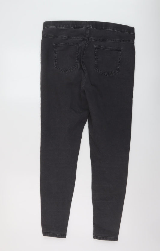 Marks and Spencer Womens Grey Cotton Jegging Jeans Size 32 in L27 in Regular