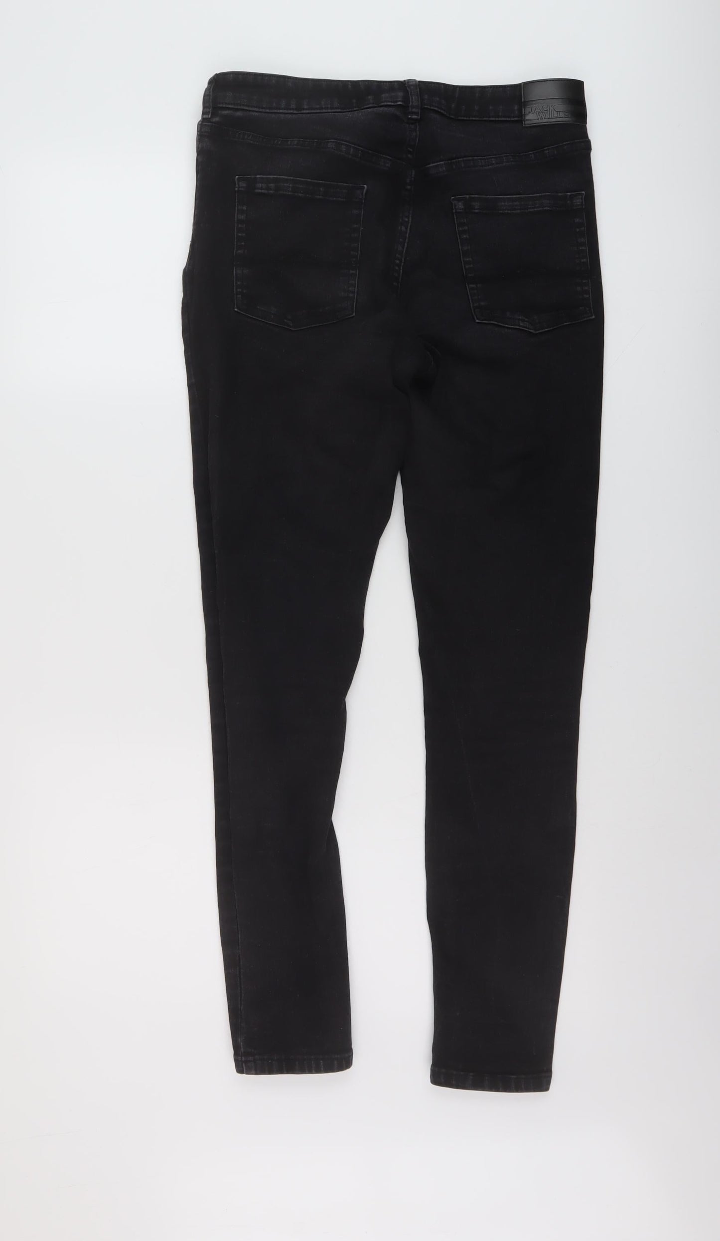 Jack Wills Womens Black Cotton Skinny Jeans Size 30 in L29 in Regular Button