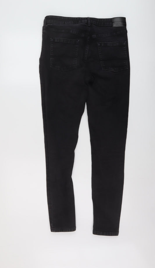 Jack Wills Womens Black Cotton Skinny Jeans Size 30 in L29 in Regular Button