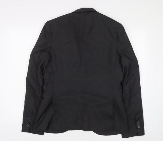 Topman Mens Grey Wool Jacket Suit Jacket Size 40 Regular
