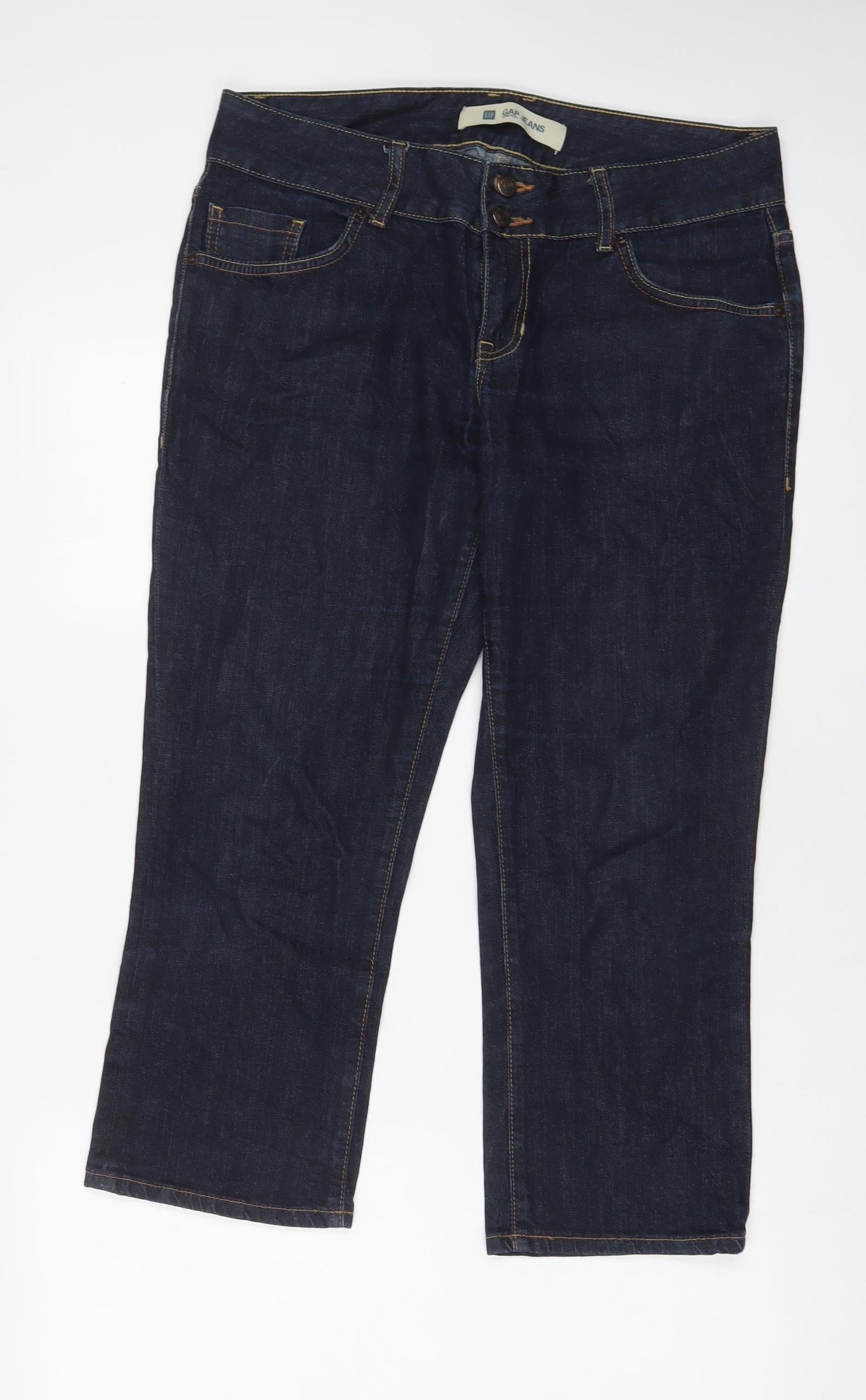 Gap Mens Blue Cotton Cropped Jeans Size 34 in L24 in Regular Zip