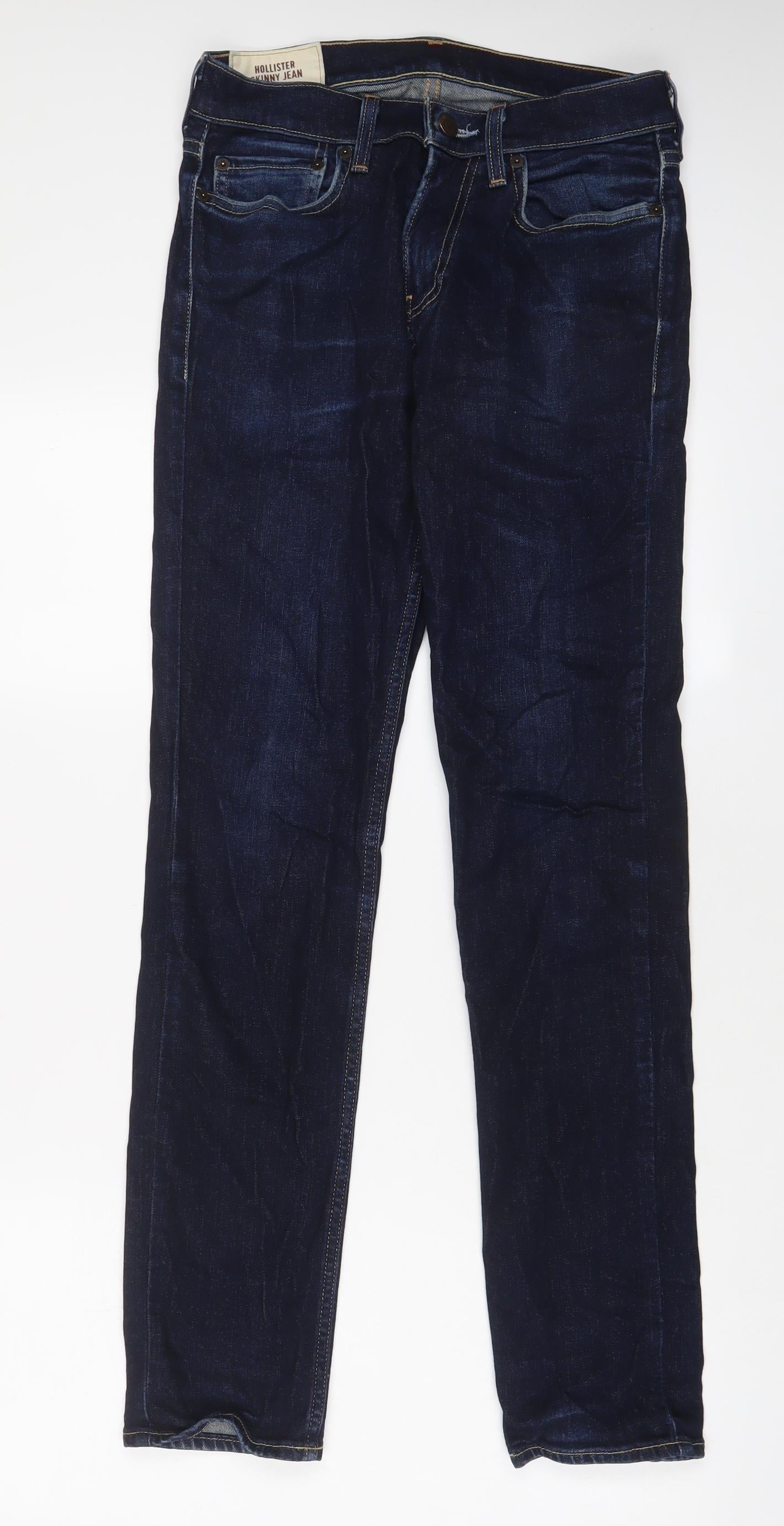 Hollister Mens Blue Cotton Skinny Jeans Size 29 in L32 in Regular Zip