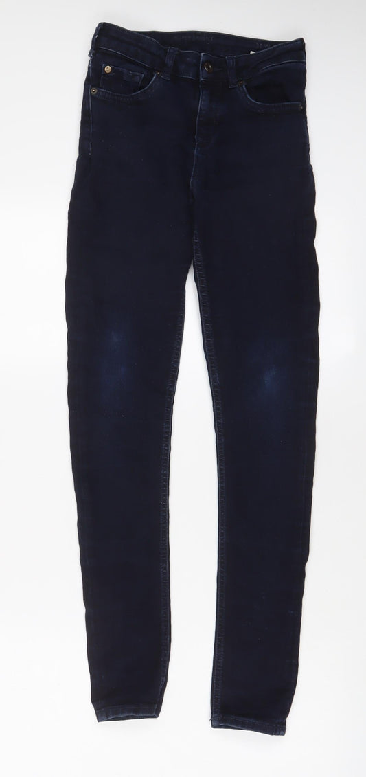 Jack Wills Womens Blue Cotton Skinny Jeans Size 28 in L30 in Regular Zip