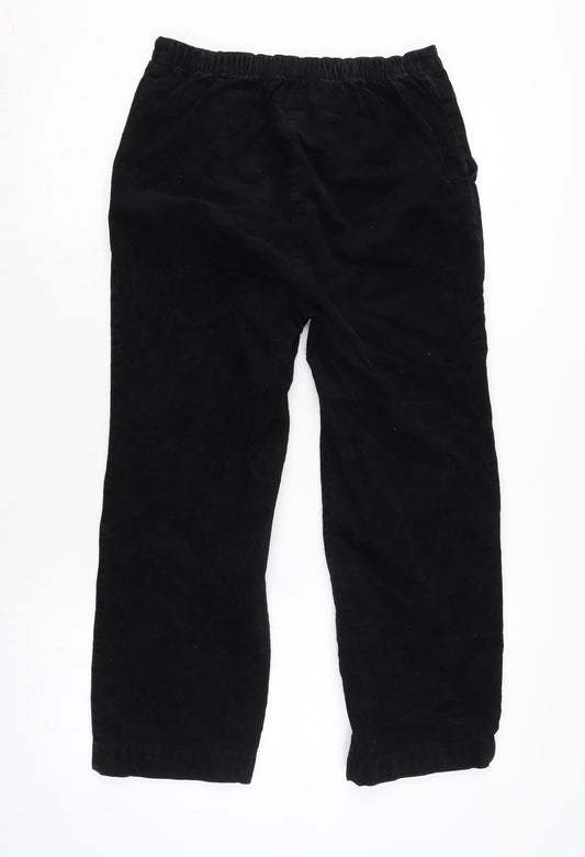 Marks and Spencer Womens Black Cotton Trousers Size 8 L21.5 in Regular Zip