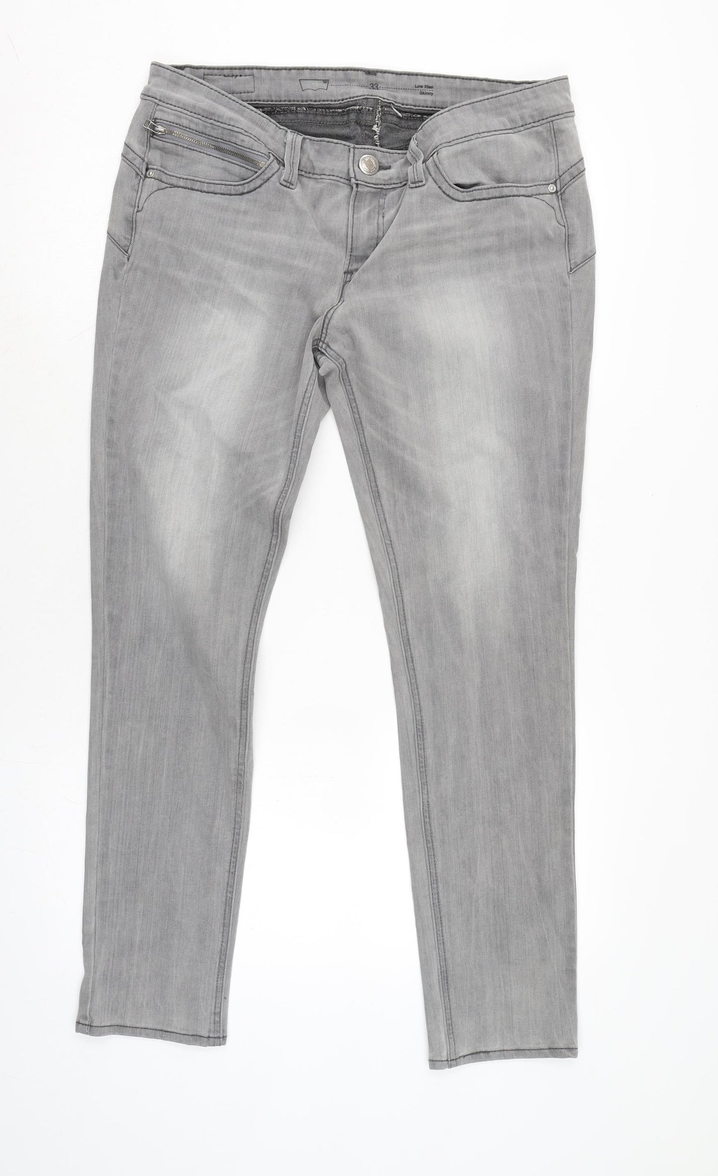 Levi's Womens Grey Cotton Blend Skinny Jeans Size 33 in L30 in Regular Zip