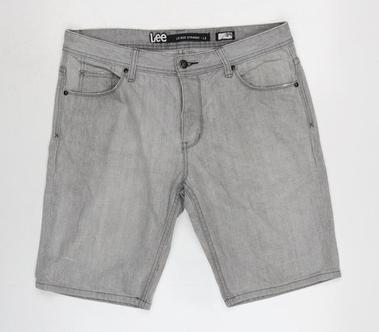 Lee Mens Green Cotton Bermuda Shorts Size 35 in L10 in Regular Button