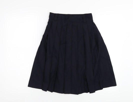 Mone Womens Blue Polyester Pleated Skirt Size S Zip