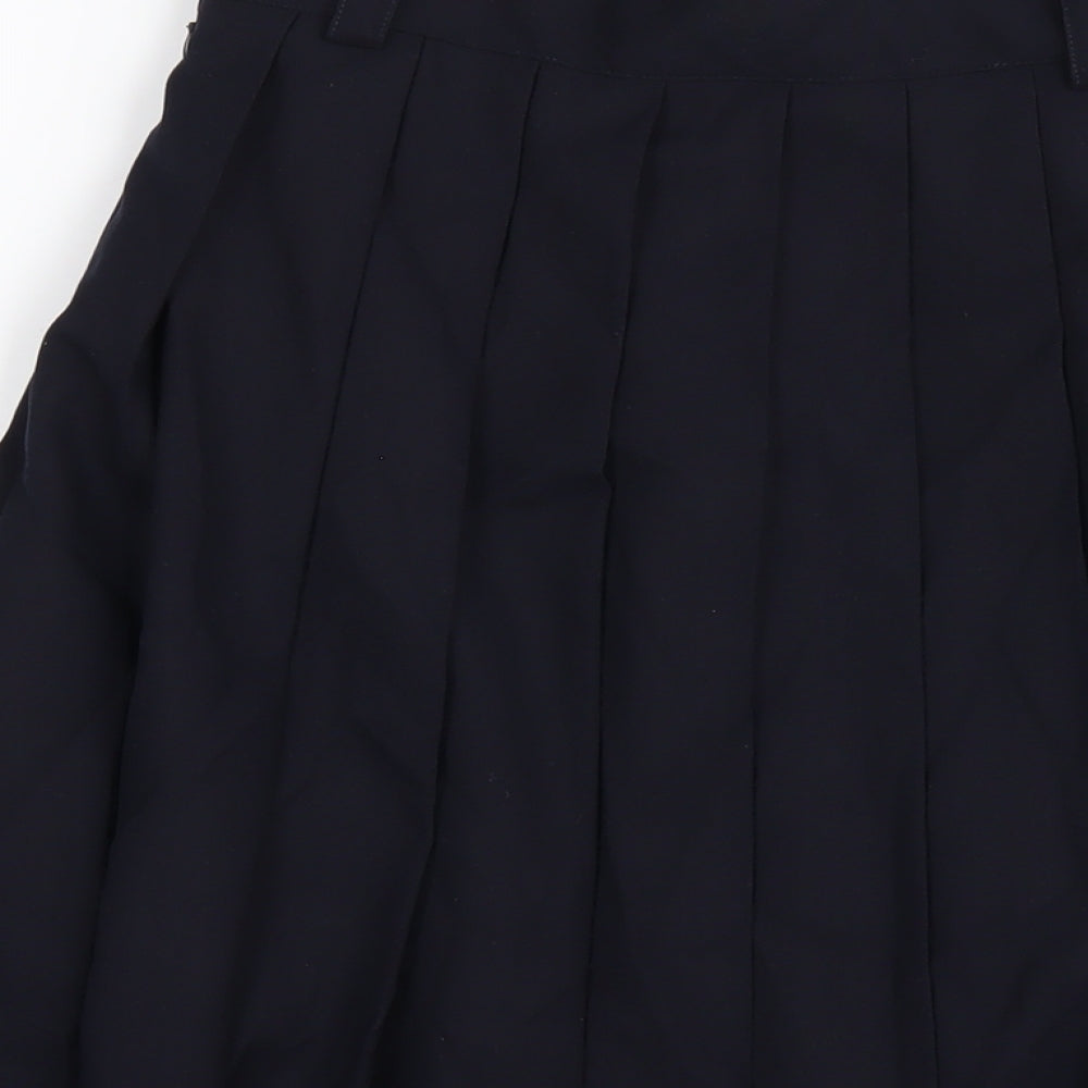 Mone Womens Blue Polyester Pleated Skirt Size S Zip