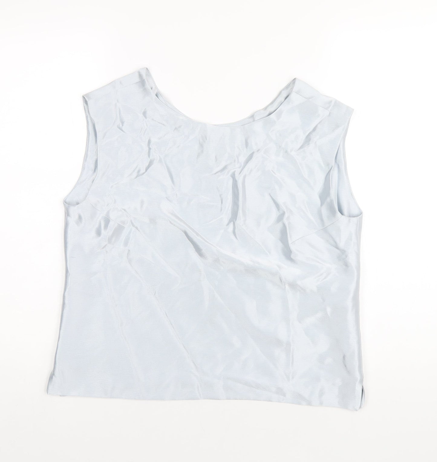 Tom Bowker Womens Blue Polyester Basic Tank Size 16 Round Neck